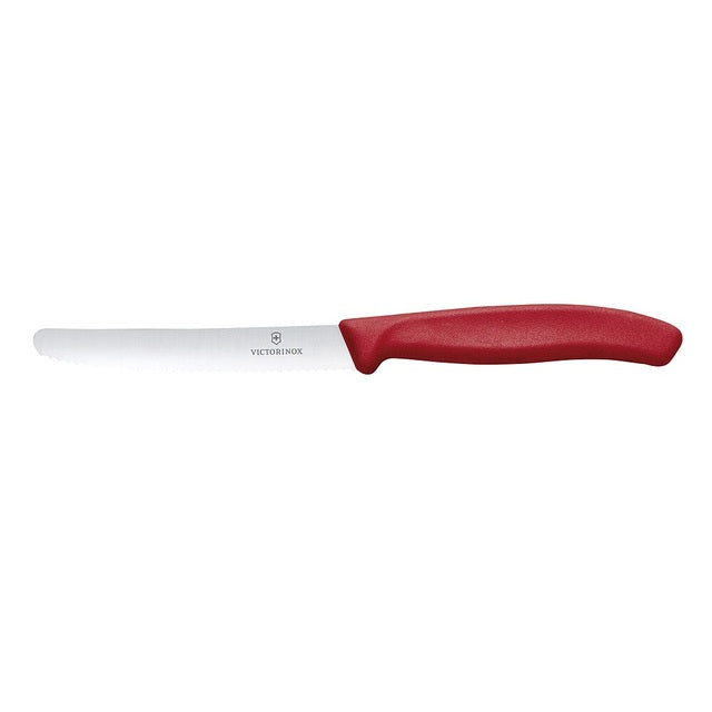Pomidorų peilis Victorinox SwissClassic, apvalus dantytas kraštas, sp. raudona
