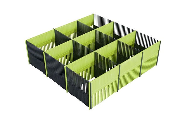 Sandėliavimo bėgeliai 100 MAXXI purvario Col. lime green/antracite stalčiams ir spintelėms rinkinys po 8