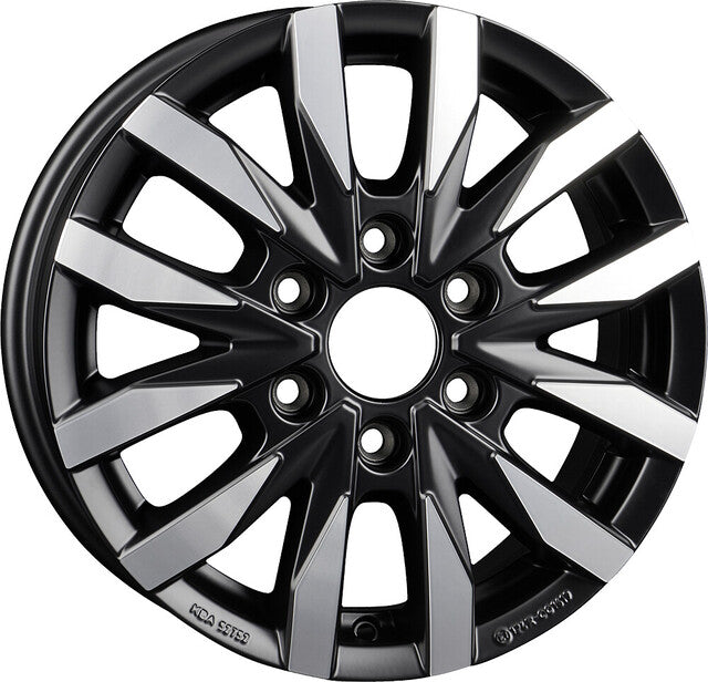 BORBET lengvojo lydinio ratlankiai CW6 7,5 x 18 colių Mercedes Sprinter juodai poliruotas