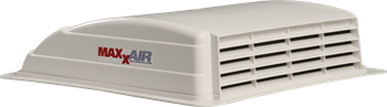 Stogo ventiliatorius MAXXAIR Mini Vent Deluxe 12 V su danga nuo lietaus Spalva balta