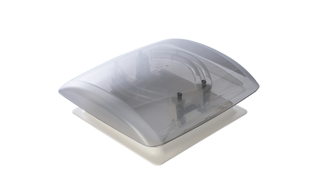 Vision Vent S eco skaidrus stiklas, rėmas baltas su tinkleliu ir roletu, rūkytas stiklas, skersmuo 24-46cm