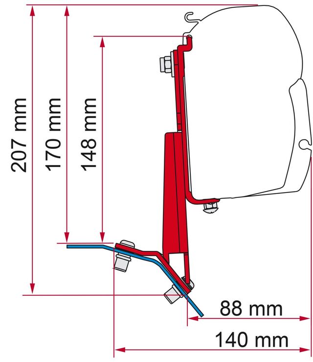 Awning adapter FIAMMA kit Ford Custom Lift Roof for F45s and F35Pro
