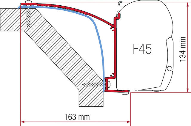 Adapterio rinkinys 3 dalių Fiamma šoninei markizei F45 S / F45 L Laika Ecovip 07