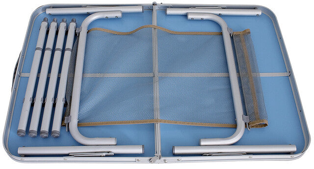 Eurotrail Monnai table Aluminium colour grey with stowage net