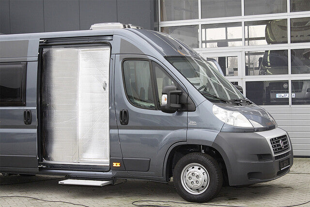 Šiluminės užuolaidos Hindermann Fiat Ducato 250 fr. 2007 sz. 2 Stumdomos durys Spalva šviesiai pilka