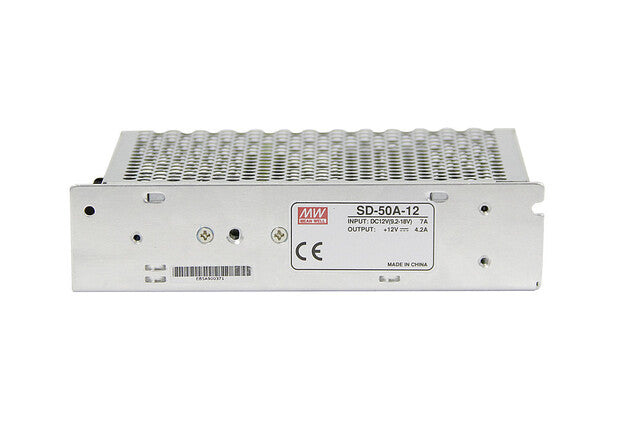 LED nuolatinės srovės įtampos keitiklis Meanwell 9,2 - 18 V / 12 V / 4,2 A / 50 W Spalva sidabrinė