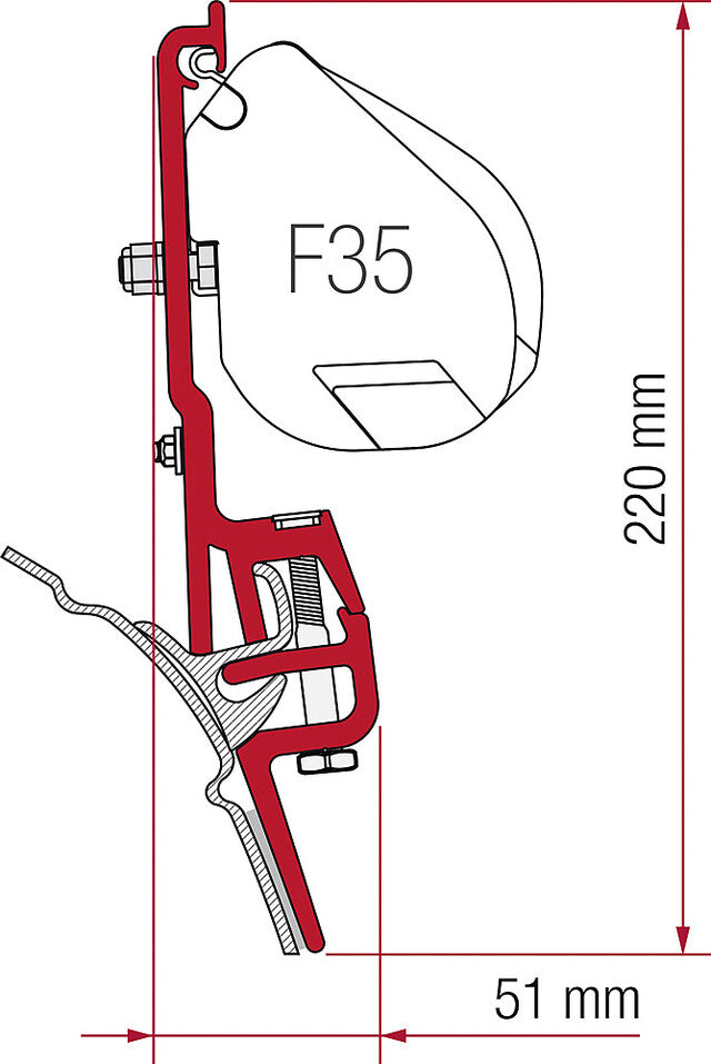 Adapter Fiamma Kit Brandrup VW T4 for F35/F45 2 supports