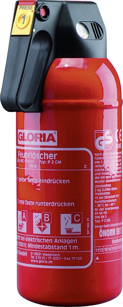 Gloria automobilinis gesintuvas P 2 GM 2kg su manometru