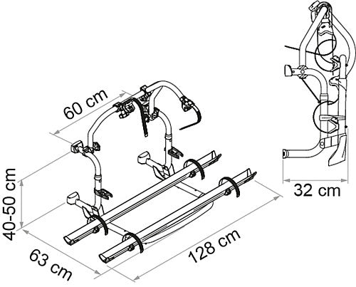 Fiamma dviračių laikiklis Carry Bike Pro C SLB 2 dviračiai, keliamoji galia 60 kg Spalvotas aliuminis