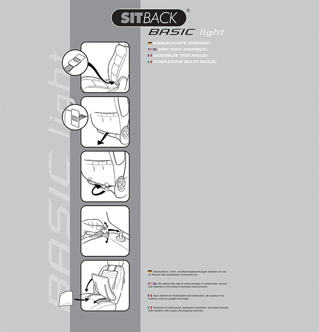 Sitback Basic chair support light colour black/grey
