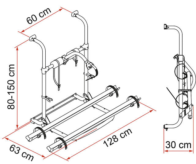 Fiamma bicycle rack Carry Bike UL 2 bikes Load cap. 55 kg colour alu.
