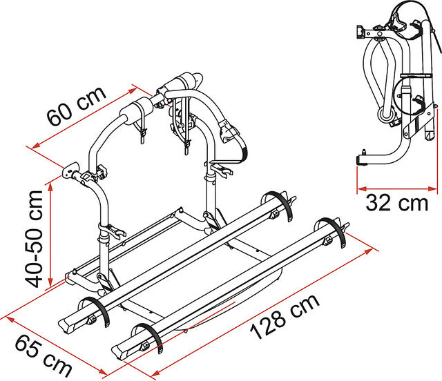Fiamma bicycle rack Carry Bike CL 2 bikes Load cap. 55 kg colour alu.