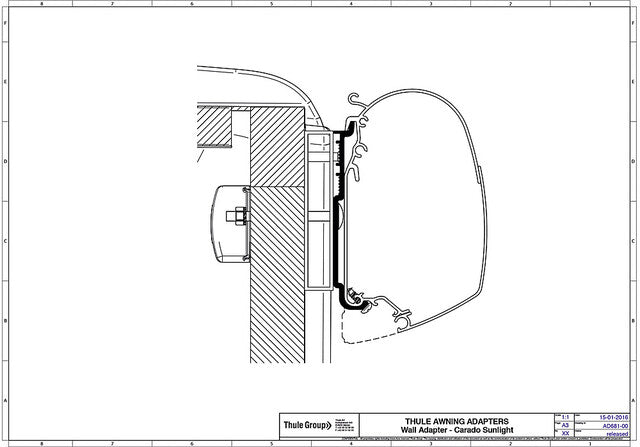 Adapter Thule Carado Sunlight Set for wall mounting