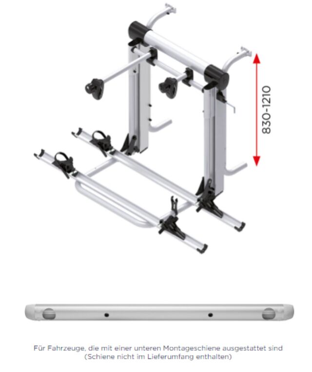 Dviračių laikiklis BR-Systems Bike Lift Short Rail 12 V 2 dviračiai, keliamoji galia 60 kg