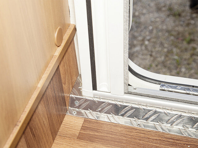 Fly screen door REMICare II 65 x 185 cm, depth 9.2 cm Frame col. white pleated Col. black
