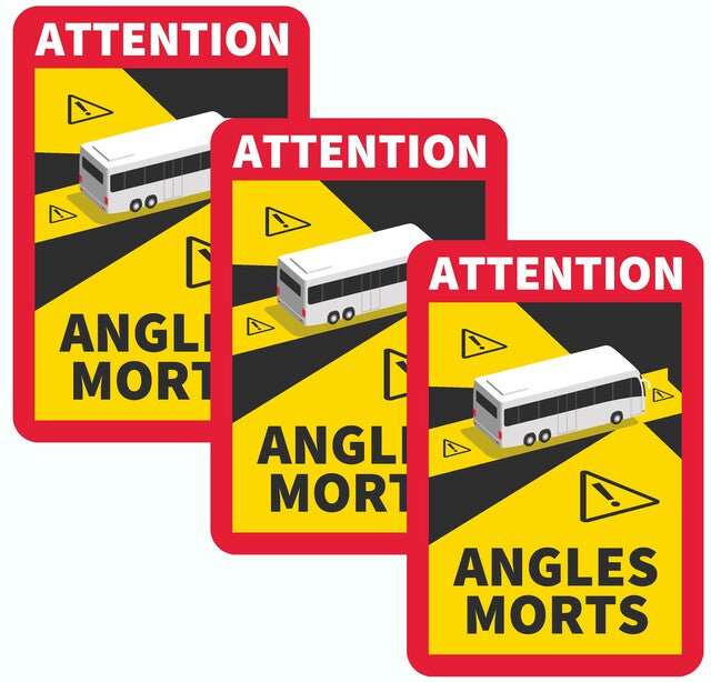 Blind spot sticker for vehicles over 3.5 t in France Contents 3 pieces