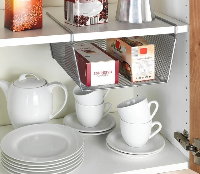 Storage basket WENKO 27.5 x 15 x 28 cm col. silver