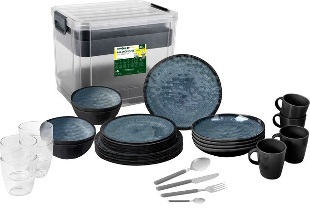 Crockery set melamine BRUNNER Venetian All inclusive VIP Colour black/blue