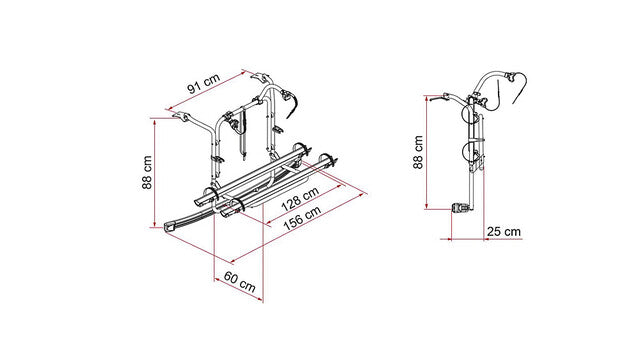 Bicycle rack FIAMMA Carry Bike Ford Custom, col. deep black, 50 kg load capacity, for e-bike too