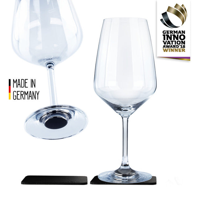 Magn. krištolo. stiklinės silwy WINE BORDEAUX 2 stiklinės _0,65 l_ ir 2 metaliniai nano gelio padėkliukai