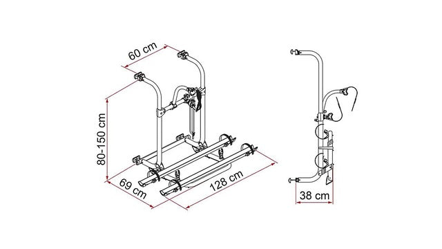 Bicycle rack Fiamma Carry Bike Pro 2 bikes Load cap. 60 kg colour alu.