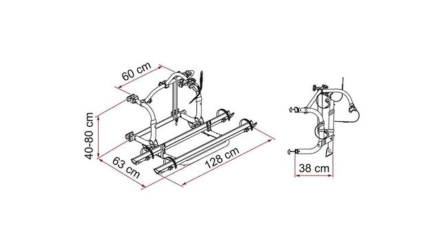 Bicycle rack Fiamma Carry Bike Pro C 2 bikes Load cap. 60 kg colour alu.