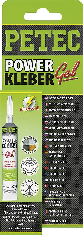 Momentiniai klijai Petec Power klijų gelis Turinys 20 g