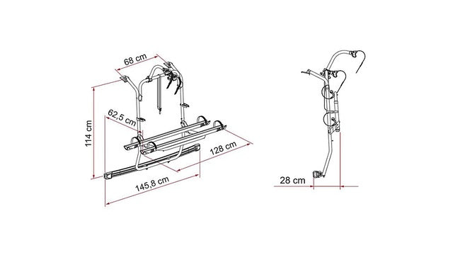 Bicycle rack FIAMMA Carry Bike PSA Load capacity 60 kg Colour aluminium