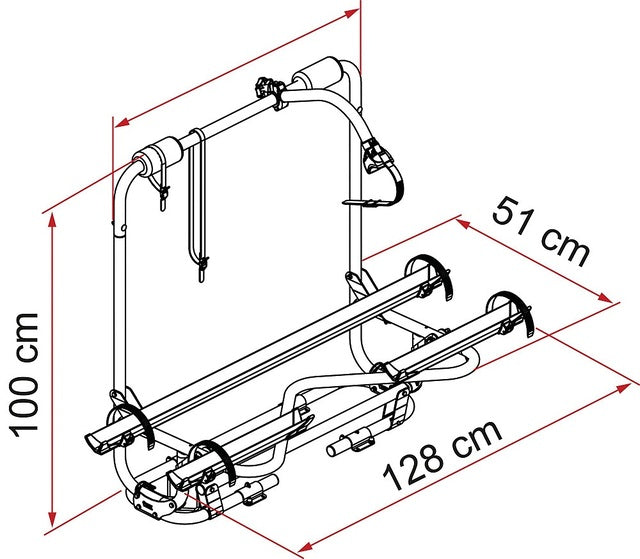 Bicycle rack FIAMMA Carry Bike Caravan XL A Pro 300, 2 bikes, load cap. 50 kg Colour aluminium