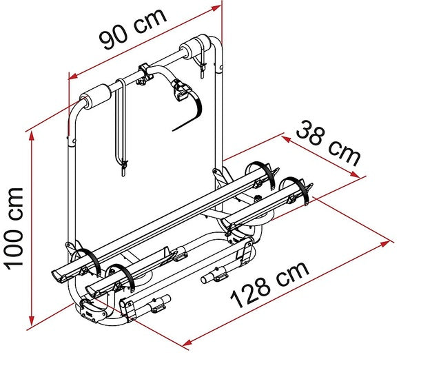 Bicycle rack FIAMMA Carry Bike Caravan XL A Pro 200 2 bikes Load cap. 50 kg colour alu.