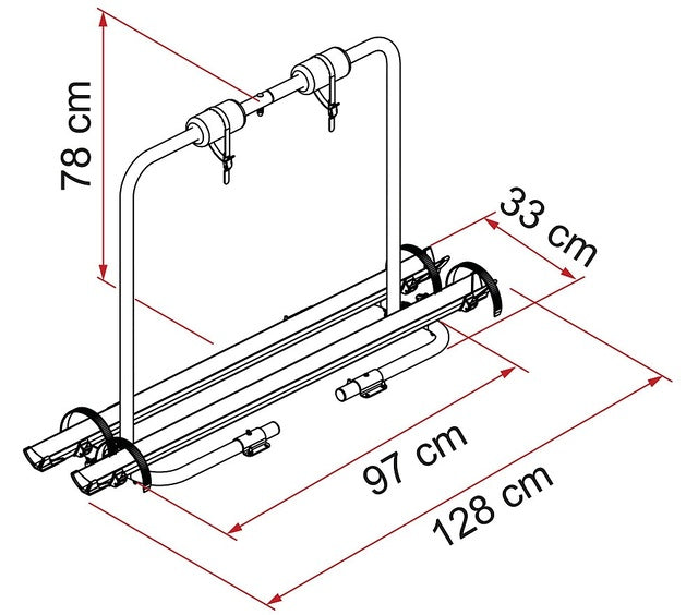 Bicycle rack FIAMMA Carry Bike Caravan XL A 2 bikes, load capacity 35 kg Colour aluminium