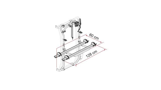 Bicycle rack FIAMMA Carry Bike Frame from 2006 load capacity 50 kg 2 bikes, col. anodised