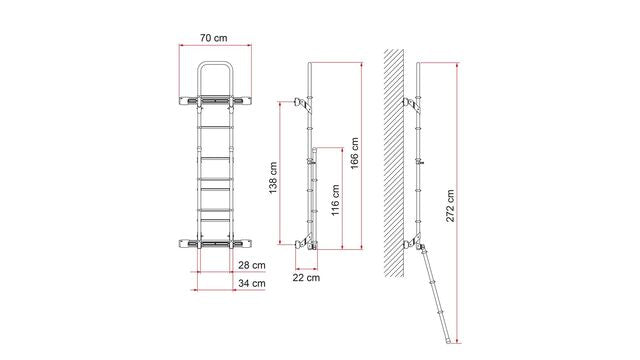 Mounting profile FIAMMA Kit Bars Deluxe Crafter from 2017, col. anodised