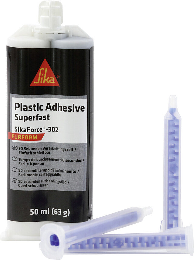 SikaForce®-302 2 komponentų klijai, pvz., plastikams, turinys 50 ml sp. juodas