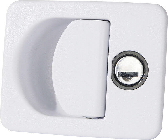 Recessed handle lock STS Oberholz Kubus, HSC/FF2 cyl. 24-38 mm external lock Fiat Bianco, internal lock black