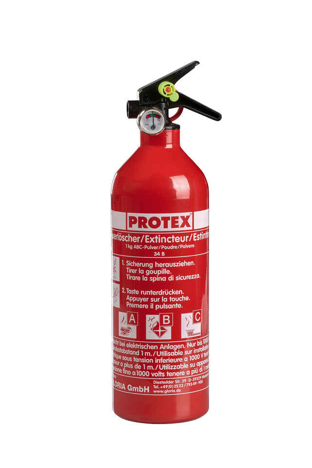 PROTEX miltelinis gesintuvas 1 kg su manometru