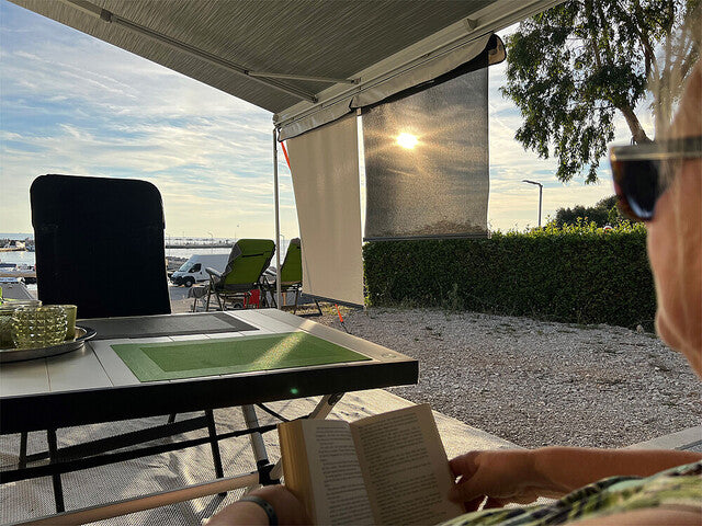 Glare protection for SunBreak awnings