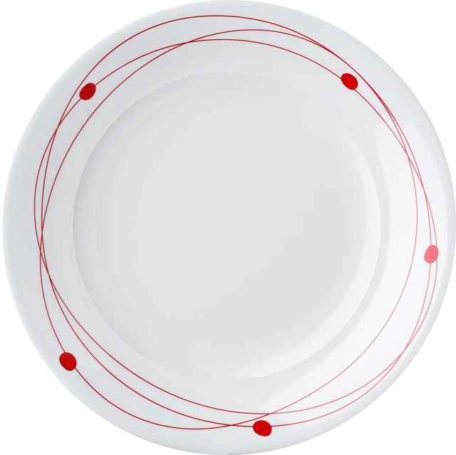 Brunner melamino desertinė lėkštė Cosmic diam. 20 cm Spalva balta / raudona
