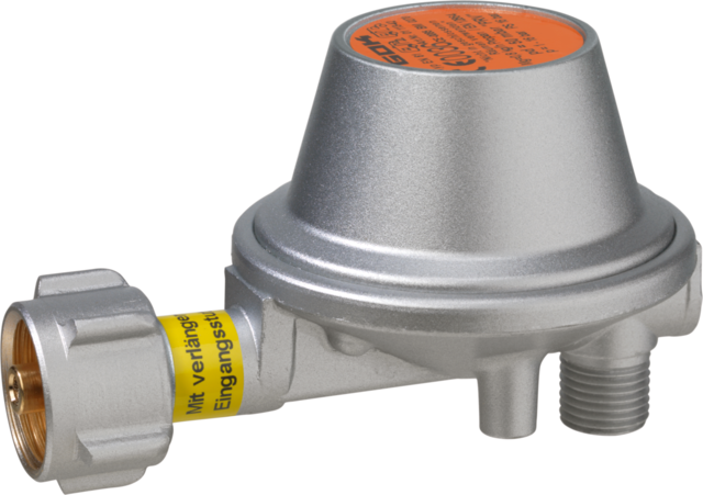 Dujų reguliatorius GOK 0,8 kg / 50 mbar PS 16bar KLF x G 1/4LH-KN-90° PRV