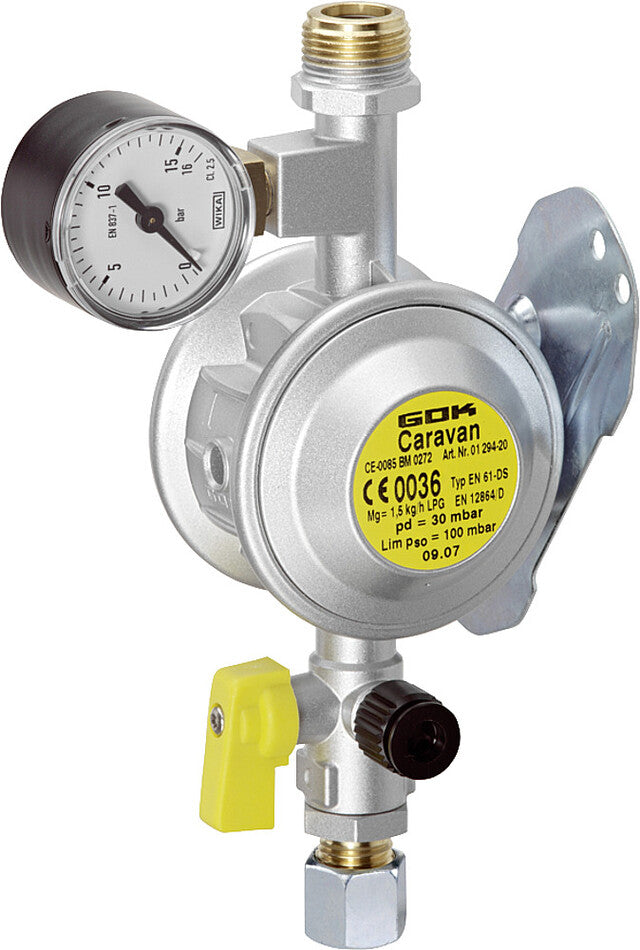 GOK žemo slėgio reguliatorius Tipas EN61-DS PS 16 bar 30 mbar 1,5 kg/h M 20 x 1,5 x RVS 10