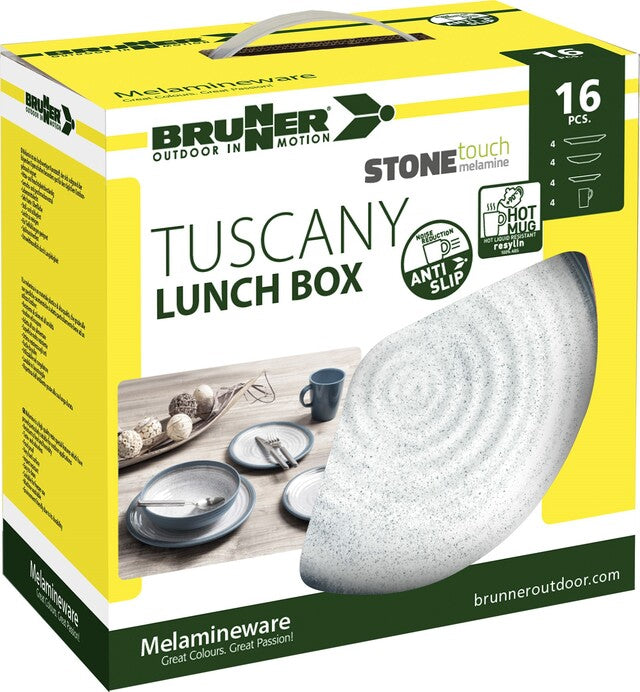 Brunner dishes set melamine Tuscany 16-pcs. Colour blue