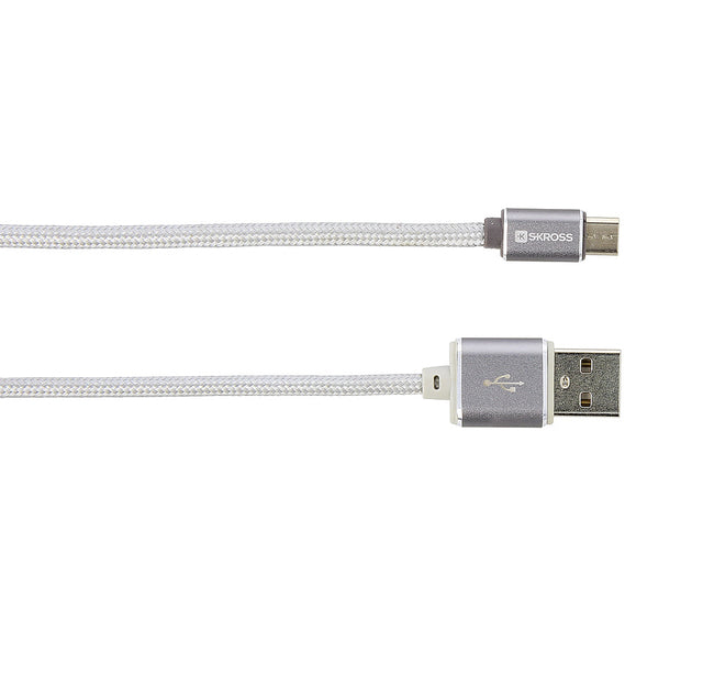 Skross USB įkrovimo laidas mikro USB plieninei linijai
