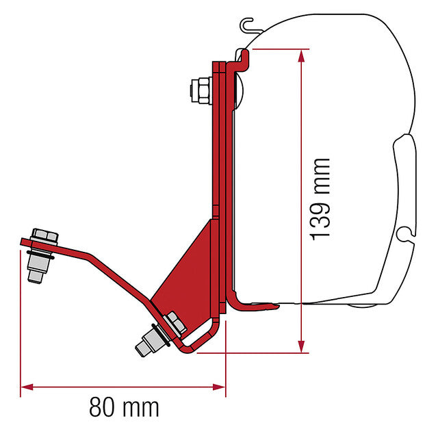 Adapterio komplektas Fiamma 4 vnt. Fiat Ducato Hymercar sieninei markizei F45