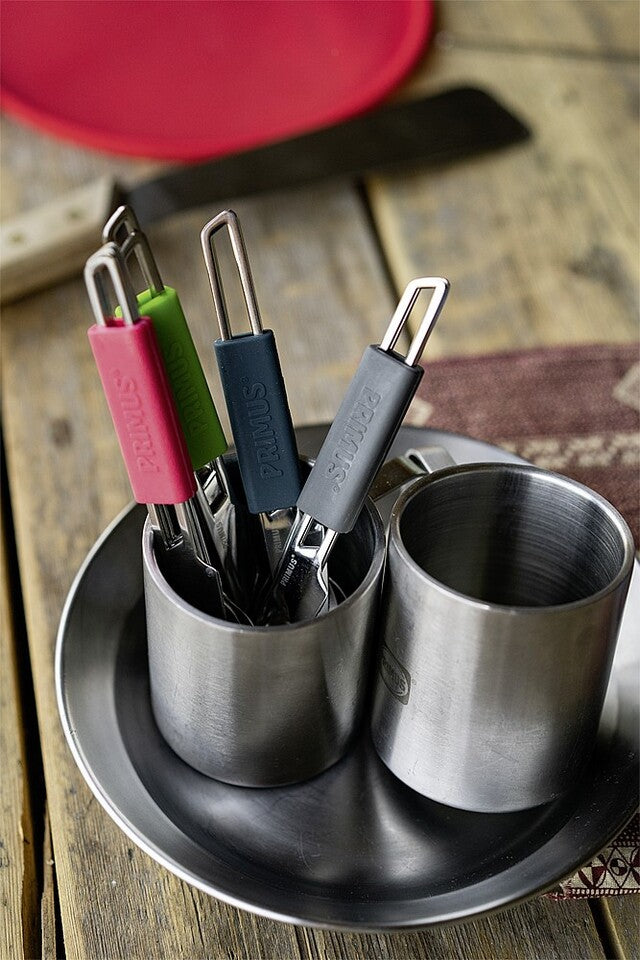 Primus stainl. steel cutl. set Leisure Cutlery 3-part Col. melon pink