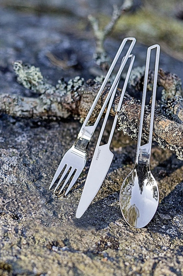 Primus stainl. steel cutl. set Leisure Cutlery 3-part Col. melon pink