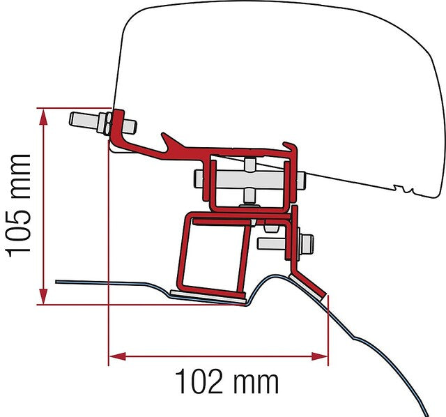 Adapteris Fiamma 2 vnt. Mercedes V klasė nuo 2014 m. F40van Vairas kairėje pusėje