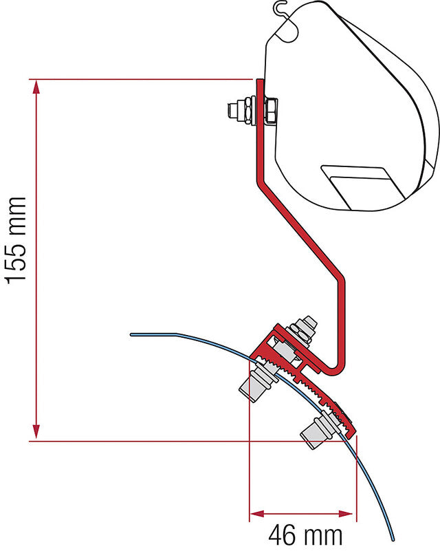 Adapter kit Fiamma Multi for F35 VW Caddy Lift Roof Maxi from 2016