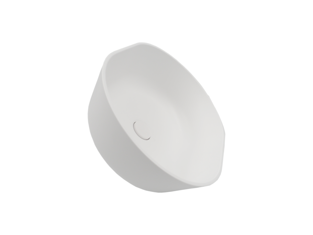 Castagnari washbasin half oval from Ocritech with pressure drain color white matt
