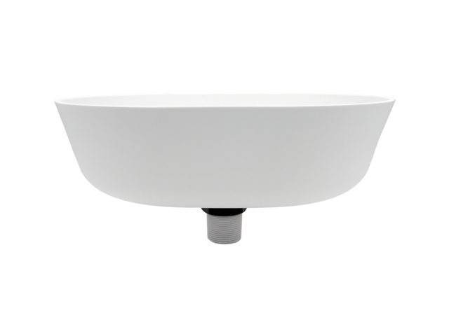 Castagnari washbasin half oval from Ocritech with pressure drain color white matt