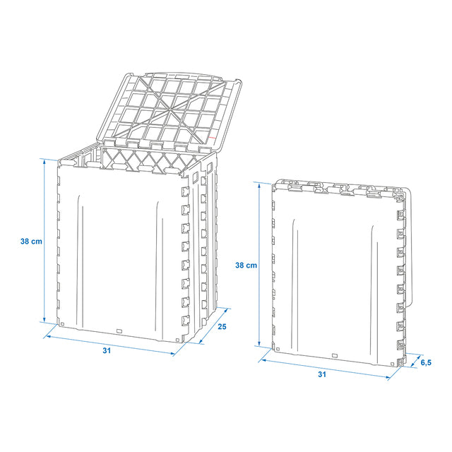 Waste bin ProPlus 35 l, foldable, col. grey